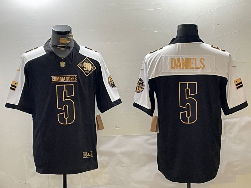 Men Washington Commanders #5 Daniels Black three generations 2024 Nike Limited NFL Jersey style 3->washington commanders->NFL Jersey